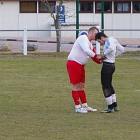 fc pionsat st hilaire AS Riom Portugal keeper trousers adjusted french football foot francais puy de dome league division 3 ligue trois 9 mars march 2009 copyright free photo royalty free photo
