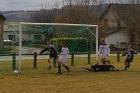 fc pionsat st hilaire shot just wide of post neuf eglise french football pyramid level 14 foot francaise pyramide niveau quatorze mars march 2009 copyright free photo royalty free photo