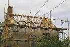 roof no tiles all removed les guis virlet puy de dome france stand alone renewable energy farm solar panels wind turbines copyright free photo royalty free photo
