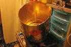 brazier made from old chemical drum les guis virlet puy de dome france stand alone renewable energy farm solar panels wind turbines copyright free photo royalty free photo